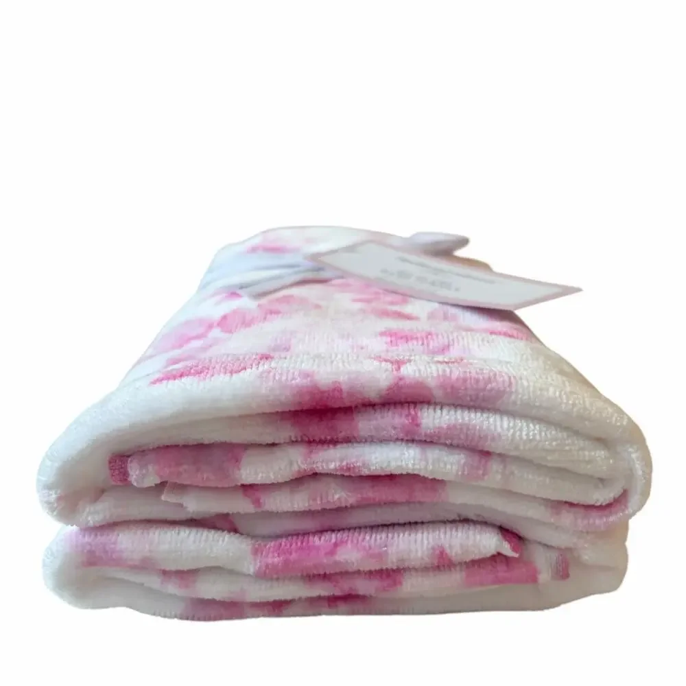 Cupcakes & Cashmere Pink Floral Towel Set- 2 Hand & 2 Bath Towels Cotton NEW